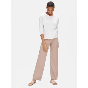 Eileen Fisher NWT Beige Straight Leg Pant Petite Medium PM $198